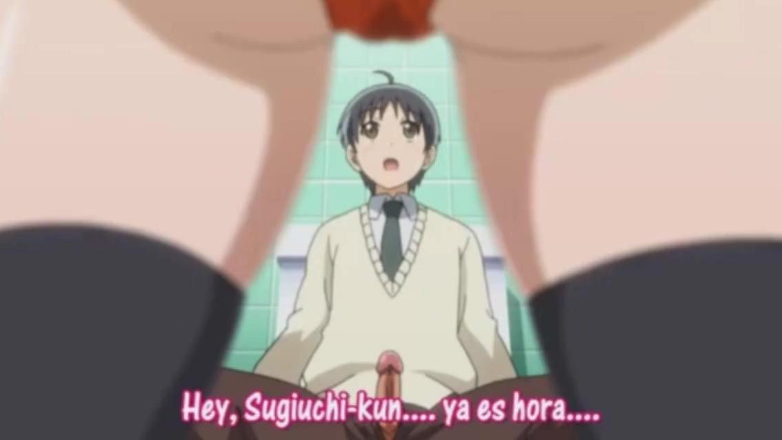 Adolescentes cachondos corretean en el baño de la escuela – porno hentai