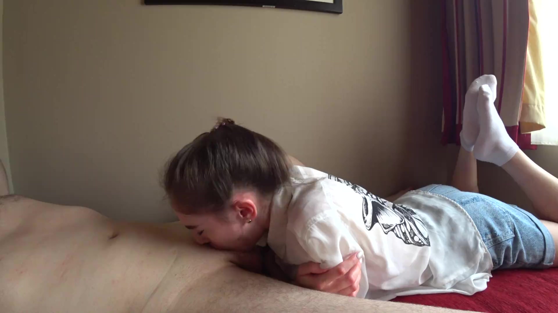 Golpe profundo y semen en la boca