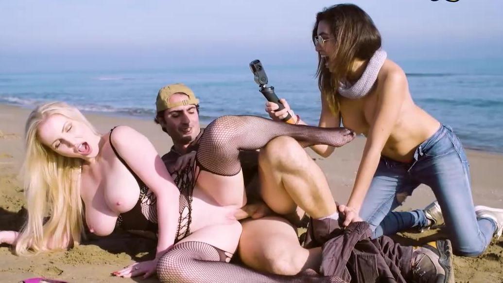 Modelos chocan con su fotógrafo durante sesión de fotos