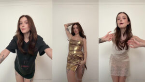 Dainty Wilder prueba varios vestidos sexys