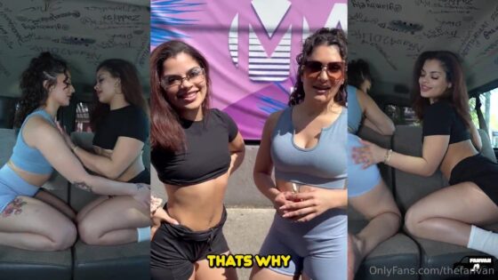 La diversión lésbica de SweetSophiaFit y Princesa Amor en el Fan Bus