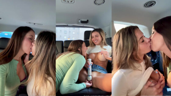 Mathema Kitten y Madiiitay se comen el coño en el coche