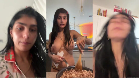 Mia Khalifa se hace topless mientras cocina