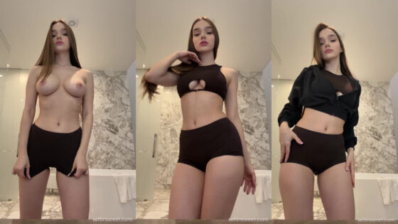 Seltin Sweet se burla mientras se cambia de ropa