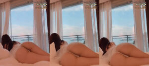 A la sexy asiática Applee le gusta mostrarte su culo en la cama
