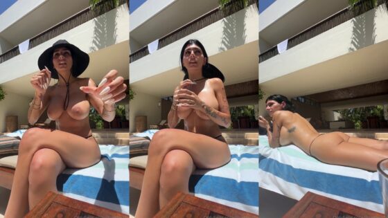 Clip de piscina en topless de Mia Khalifa