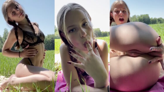 Juliette Stj hace estallar un tapón anal al aire libre