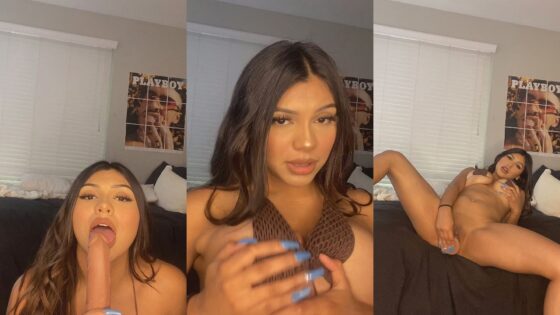 Lildedjanet juega con su consolador de juguete
