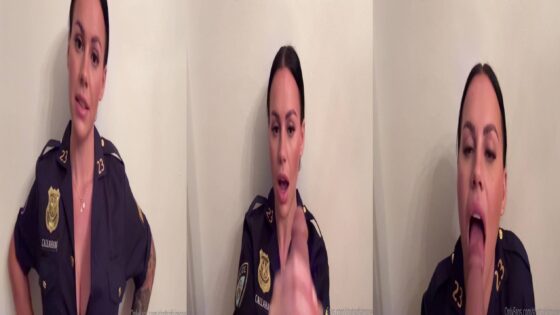 Mujer Policía Shotsofsimone Dando Cabeza Descuidado