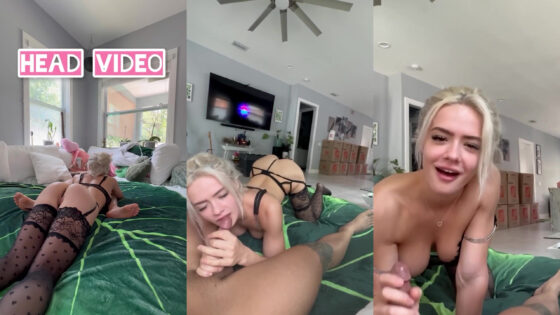 Lilbabymj hace una mamada mientras está a cuatro patas