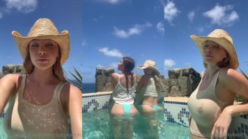 Daisy Keech Pool Titty Tease Video