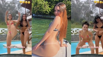 Mel Maia safada exibindo a bucetinha com amiga no Instagram