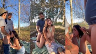 WandaPotts69 Latina realiza trío al aire libre para OnlyFans Latino