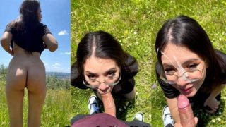 Lovingeli Latina hace sexo oral al aire libre y se le corren en la cara para OnlyFans Latino