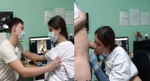 Enfermera caliente le chupa el pene a su paciente – Porno casero